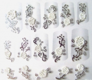 3 D-Stickers silber/weiss