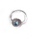 Piercing-Ring, 925-er Silber Zirkonia blau