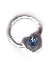 Piercing-Ring, 925-er Silber Herz-Zirkonia bleu
