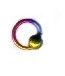 Piercing-Ring, 925-er Silber Rainbow mit Kugel