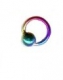 Piercing-Ring, 925-er Silber Rainbow mit Kugel